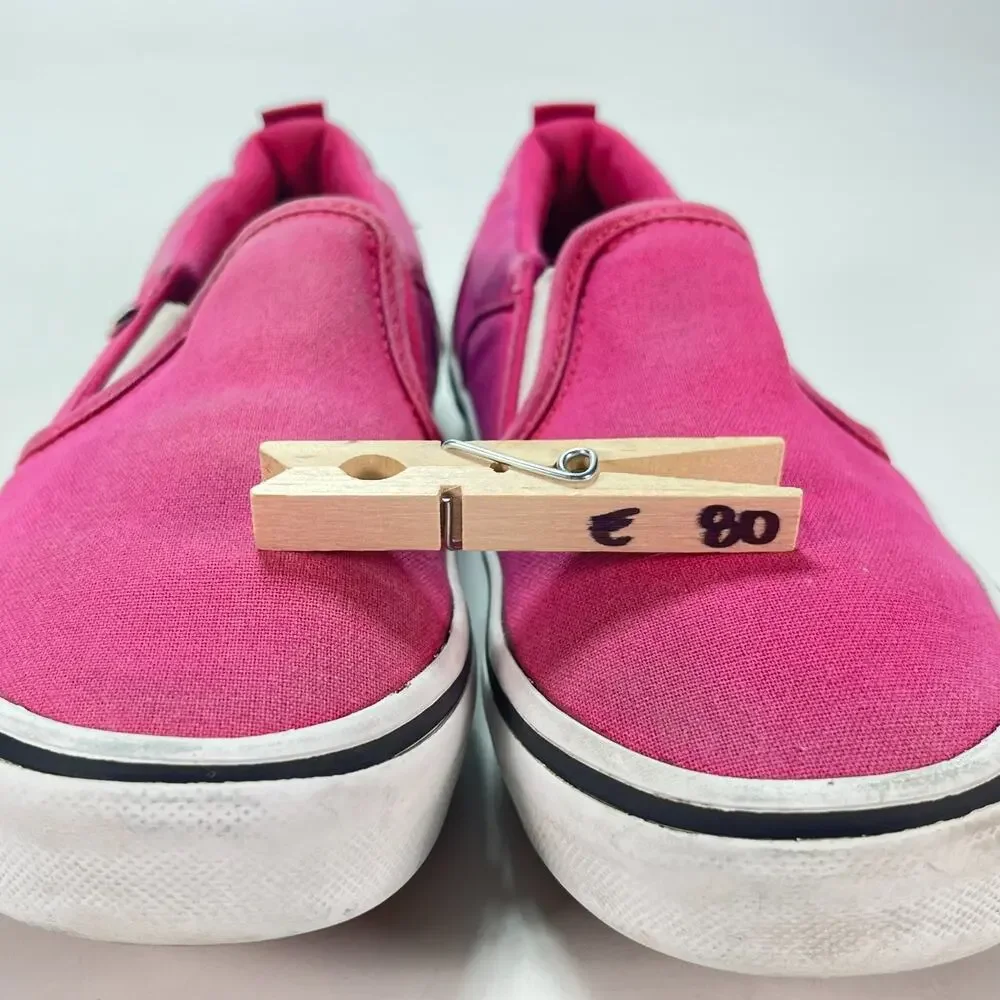 Vans Asher Pink Casual Sneakers Skater Shoes Comfort Slip-On 721356 Kids Size 2